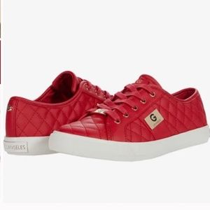 G by Guess Red Backer Lace-Up Quilted Sneaker Size 11